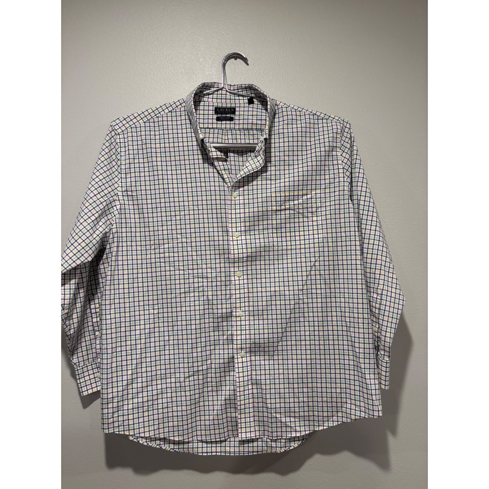 Lauren Ralph Lauren Mens Tattersall Check Button Down Shirt Multi Color XL